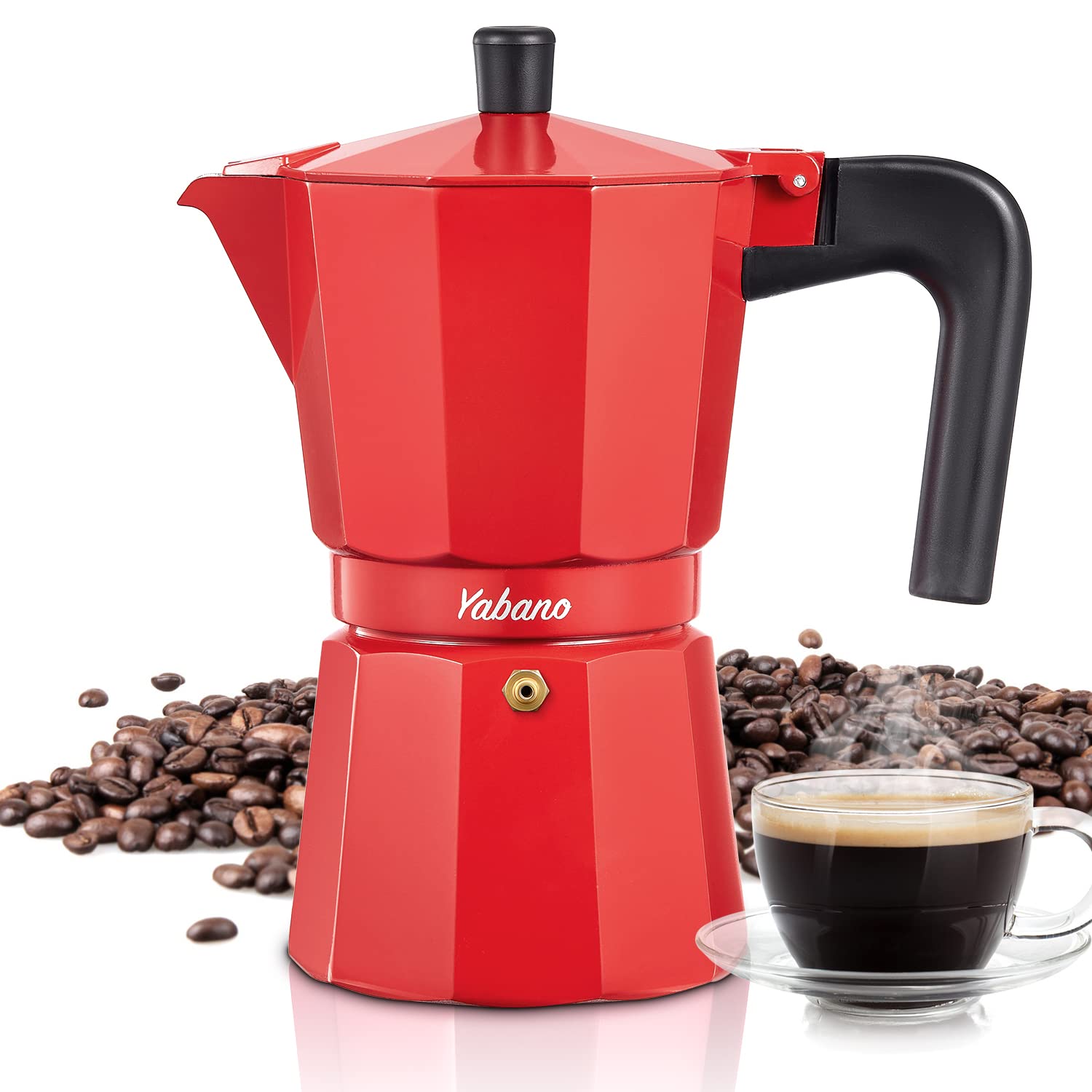 Yabano 3-Cup Stovetop Espresso Maker - Italian Moka Pot for Gas & Electric Stoves - Perfect for Cappuccino, Latte & Home Brewing - Ideal for Coffee Lovers & Kitchen Use