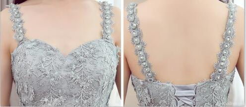 Affordable Gray Lace Soft Tulle Long Bridesmaid Dresses - Mismatched Elegant Design for Wedding Party, BD015 | Perfect for Formal Events, Bridal Showers & Special Occasions