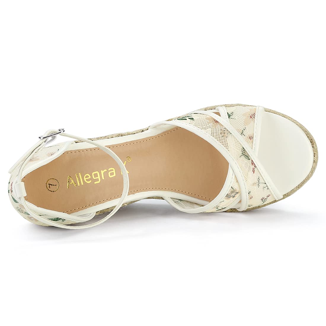 Allegra K Women's Espadrilles Lace Wedge Sandals - Comfortable Summer Casual Shoes for Beach, Wedding & Vacation Outfits