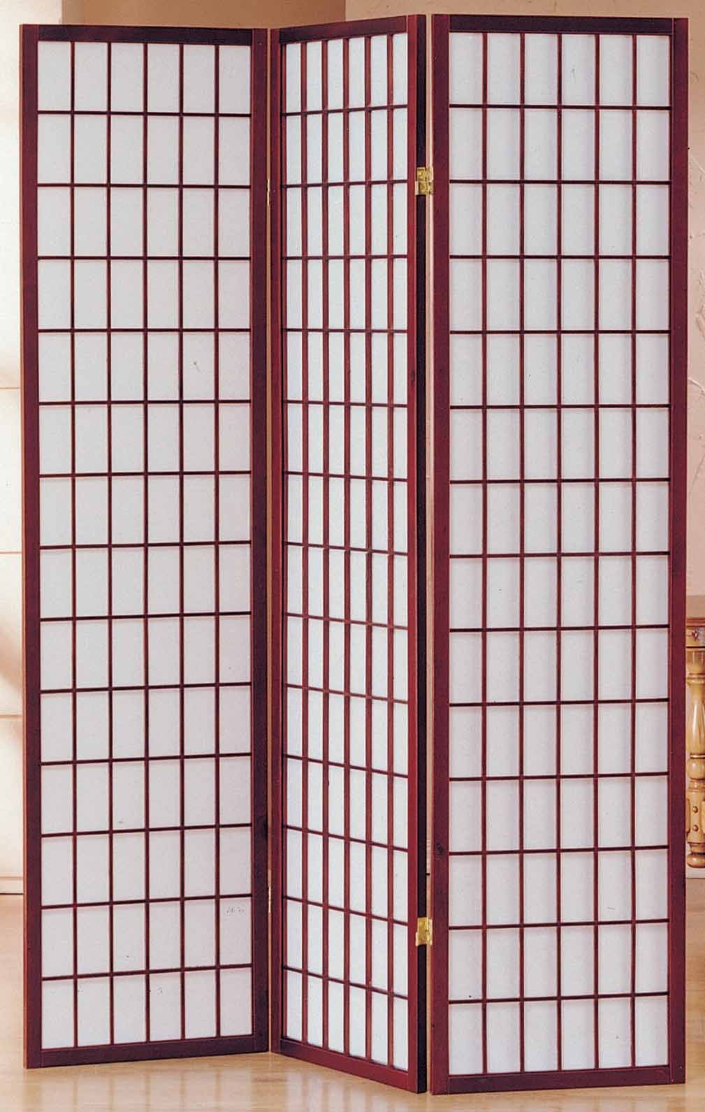 3-Panel Wooden Room Divider Screen - Cherry Finish Privacy Partition for Home, Office & Dorm - Folding Decorative Room Separator for Living Spaces, Bedrooms and Studios