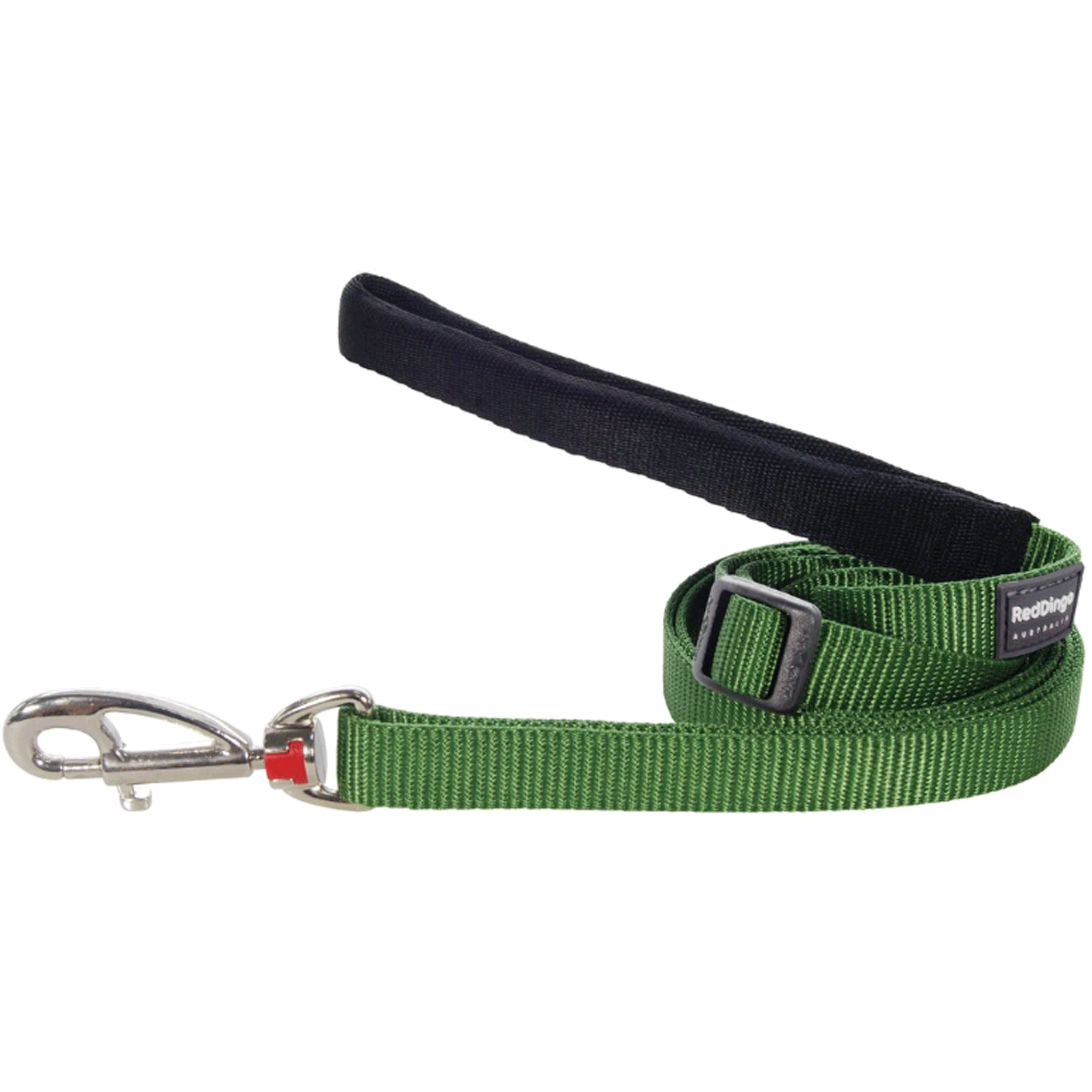 Red Dingo Green Classic Adjustable Dog Leash - Durable Nylon Pet Walking Lead with Comfortable Padded Handle for Small Medium Large Dogs - Perfect for Daily Walks, Hiking & Outdoor Adventures