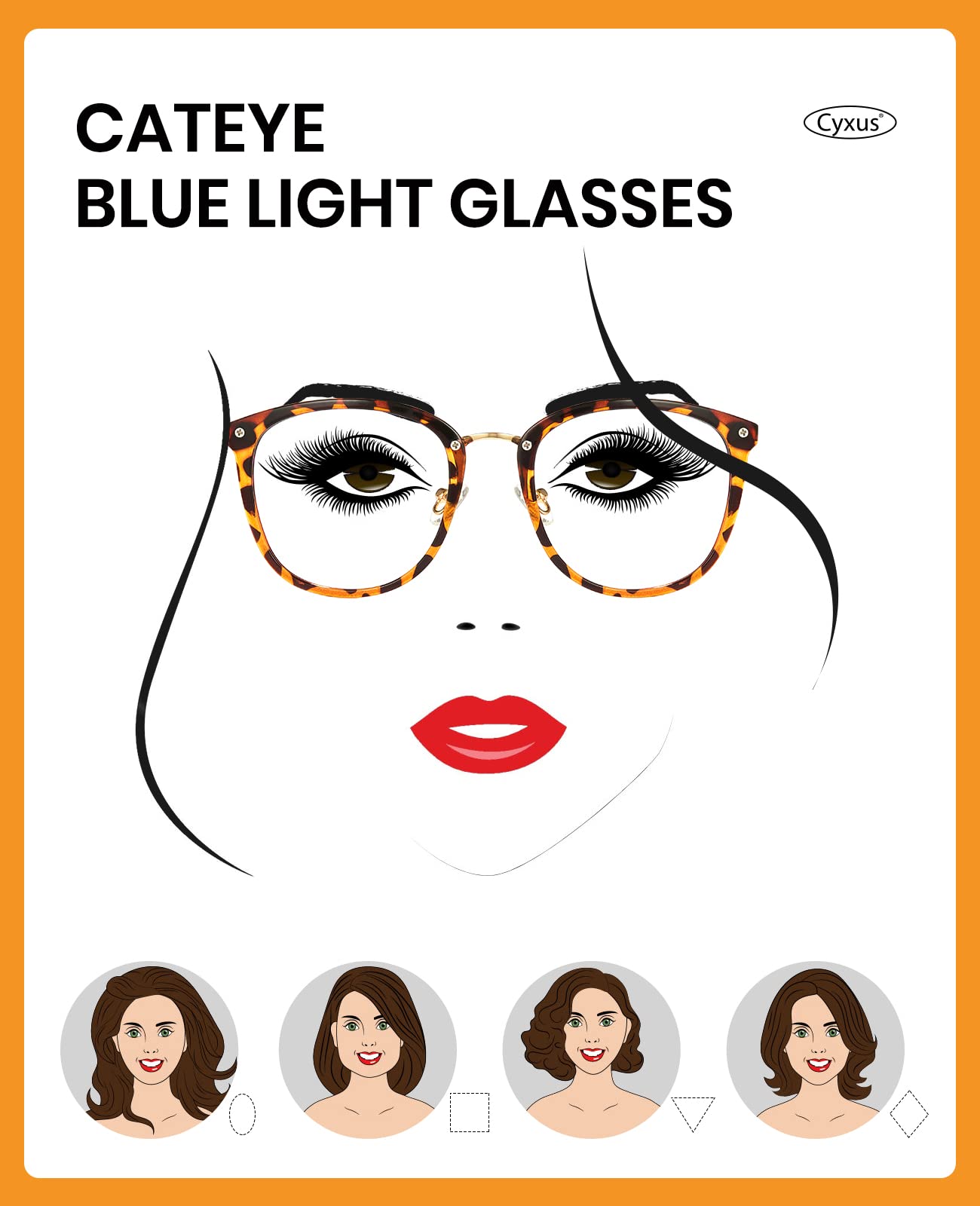 Cyxus Blue Light Blocking Glasses for Women - Anti Eye Strain & Migraine Relief, Stylish Computer Glasses for Office Work, Reading & Screen Time (Perfect for Digital Detox & Long Working Hours)