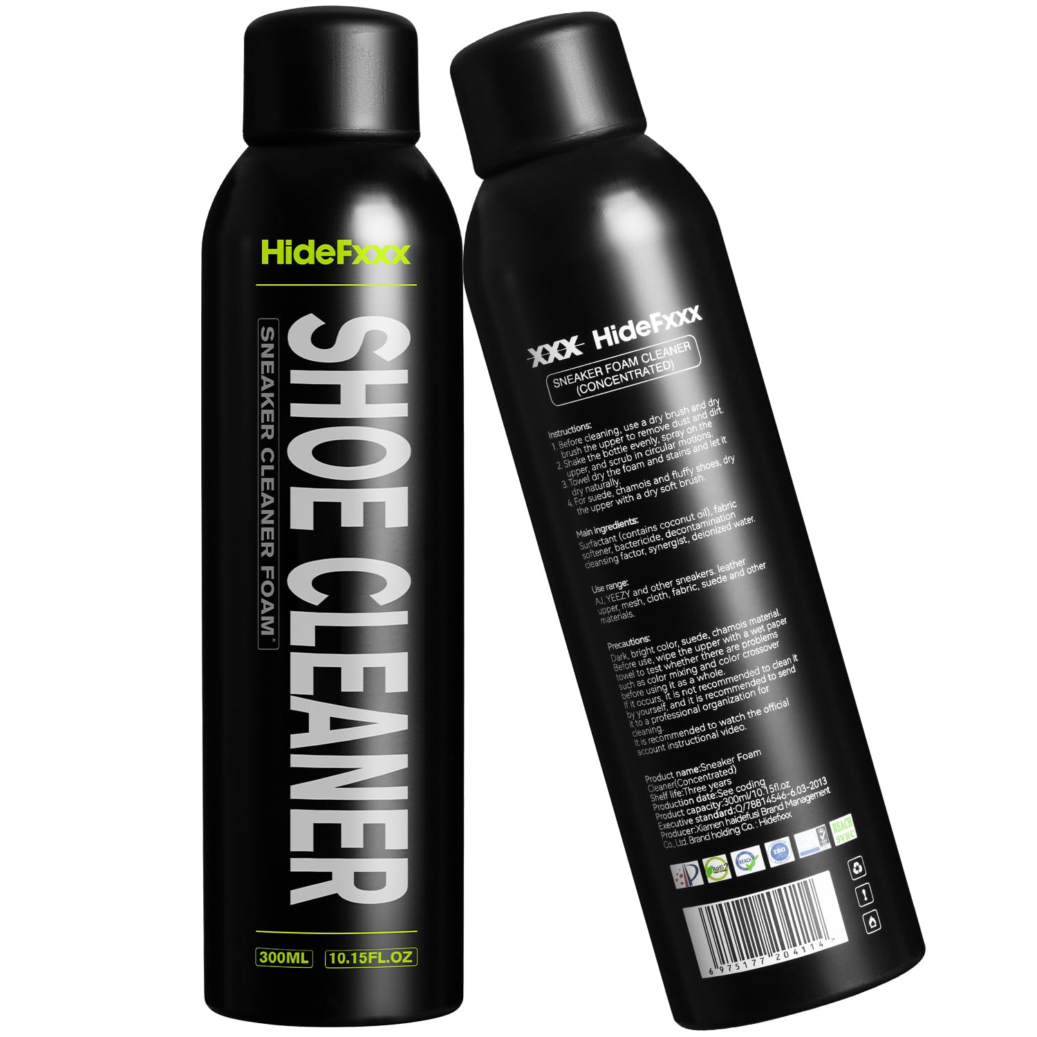 Premium Shoe Cleaner Spray - Effective Sneaker Cleaner for White Shoes, Leather, Suede, Nubuck, Canvas, Nylon & Vinyl - Quick Cleaning Solution for Sports, Casual & Work Shoes