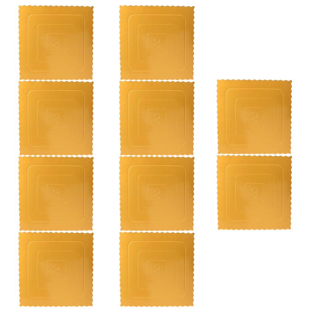 Hemoton 10-Pack Round Cake Boards - 10 Inch Sturdy Cake Drums, Square Cake Pads & Display Boards for Professional Baking, DIY Desserts, Wedding Cakes & Party Treats - Perfect for Cake Decorating, Display & Transport