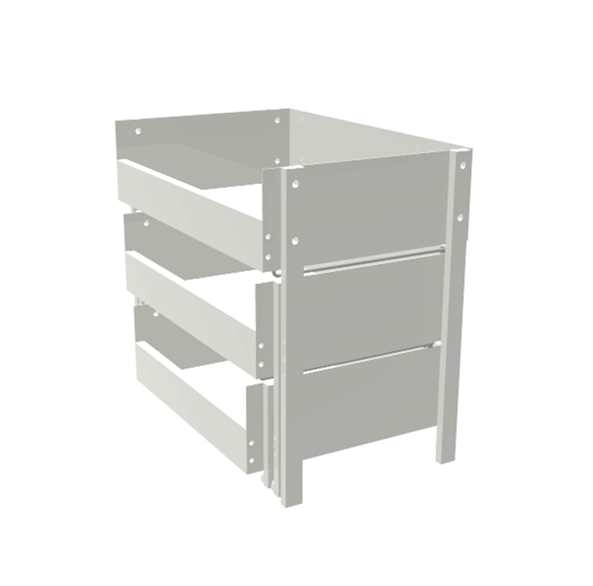 FixtureDisplays® 3-Tier Drawer Organizer - 16 x 14 x 10 Inches White Plastic Storage Bins for Desk, Kitchen & Bathroom Organization - Stackable Tabletop Organizer for Office Supplies, Makeup & Utensils