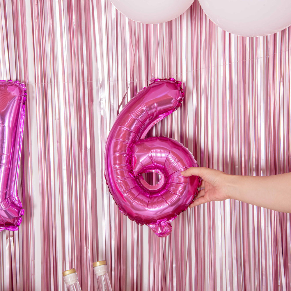 Balloonify Pink Mylar Number 6 Balloon - 16 Inch - 1 Count Box - Perfect for Birthday Parties, Baby Showers & Anniversary Celebrations