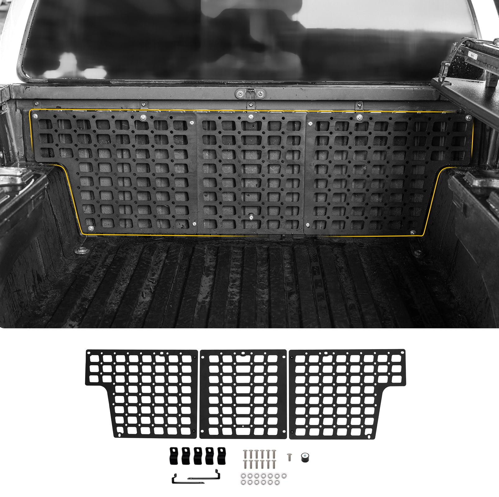 2005-2023 Toyota Tacoma 5FT Bed Molle Panel | Front & Rear Cargo Storage Shelf | Heavy Duty Truck Bed Organizer | Perfect for Camping, Off-Roading & Work Gear Organization