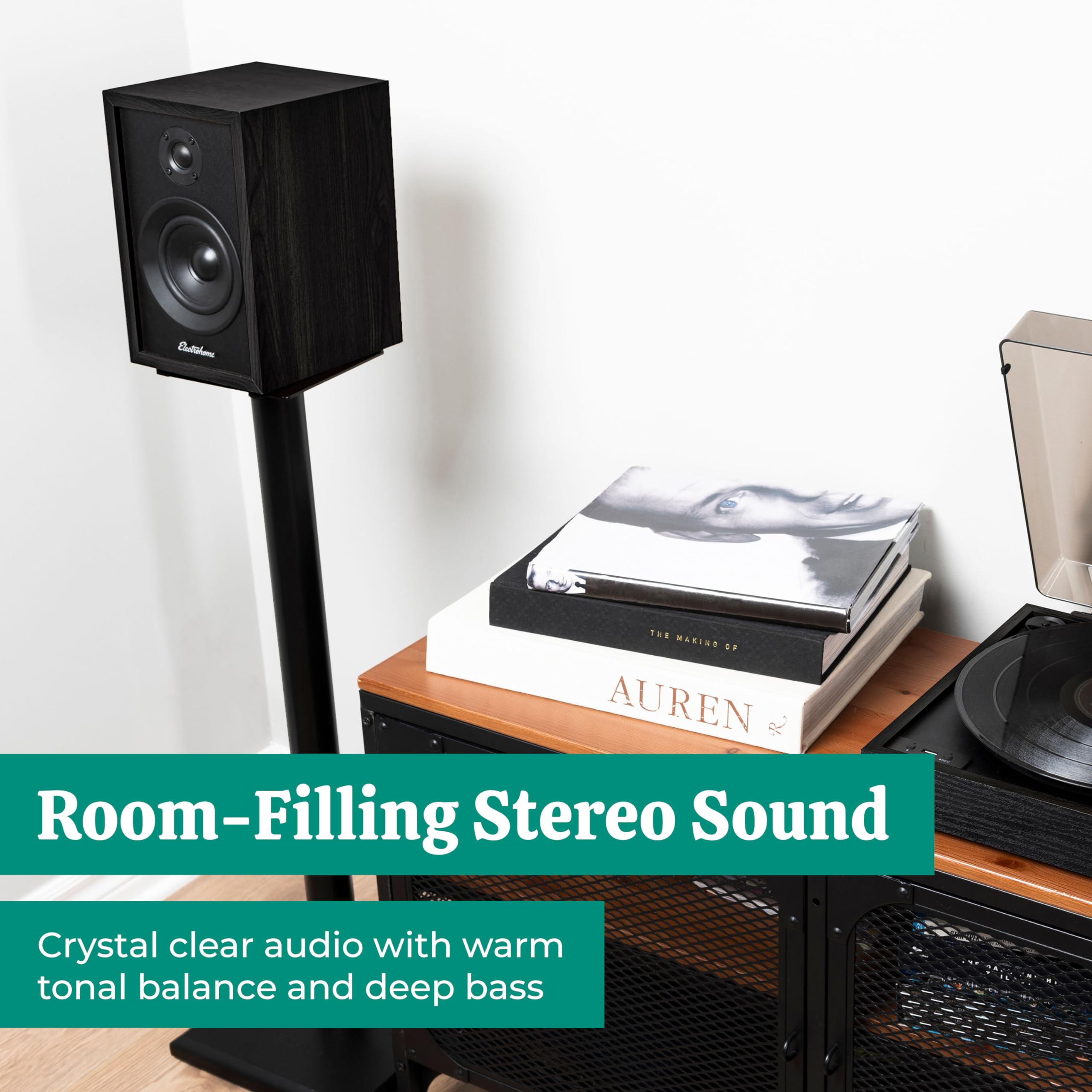 Electrohome McKinley 2.0 Stereo Powered Bookshelf Speakers with Built-in Amplifier - 4