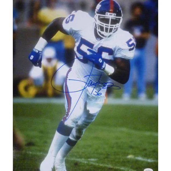 Lawrence Taylor Autographed 16x20 Framed Photo with JSA COA - New York Giants NYG Memorabilia - Perfect for Sports Collectors, Man Cave Decor, and Giants Fans Gifts