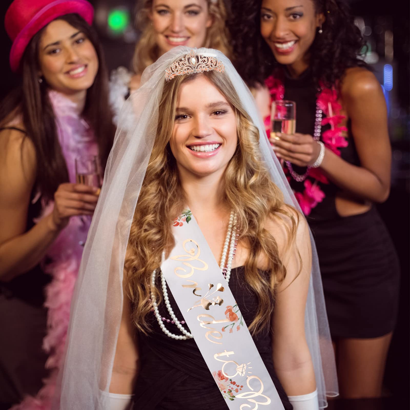 CIEHER Bride To Be Sash & Tiara Set - Bridal Shower Decorations, Bachelorette Party Accessories, Wedding Gift for Bride - Perfect for Bridal Showers, Bachelorette Parties & Wedding Celebrations