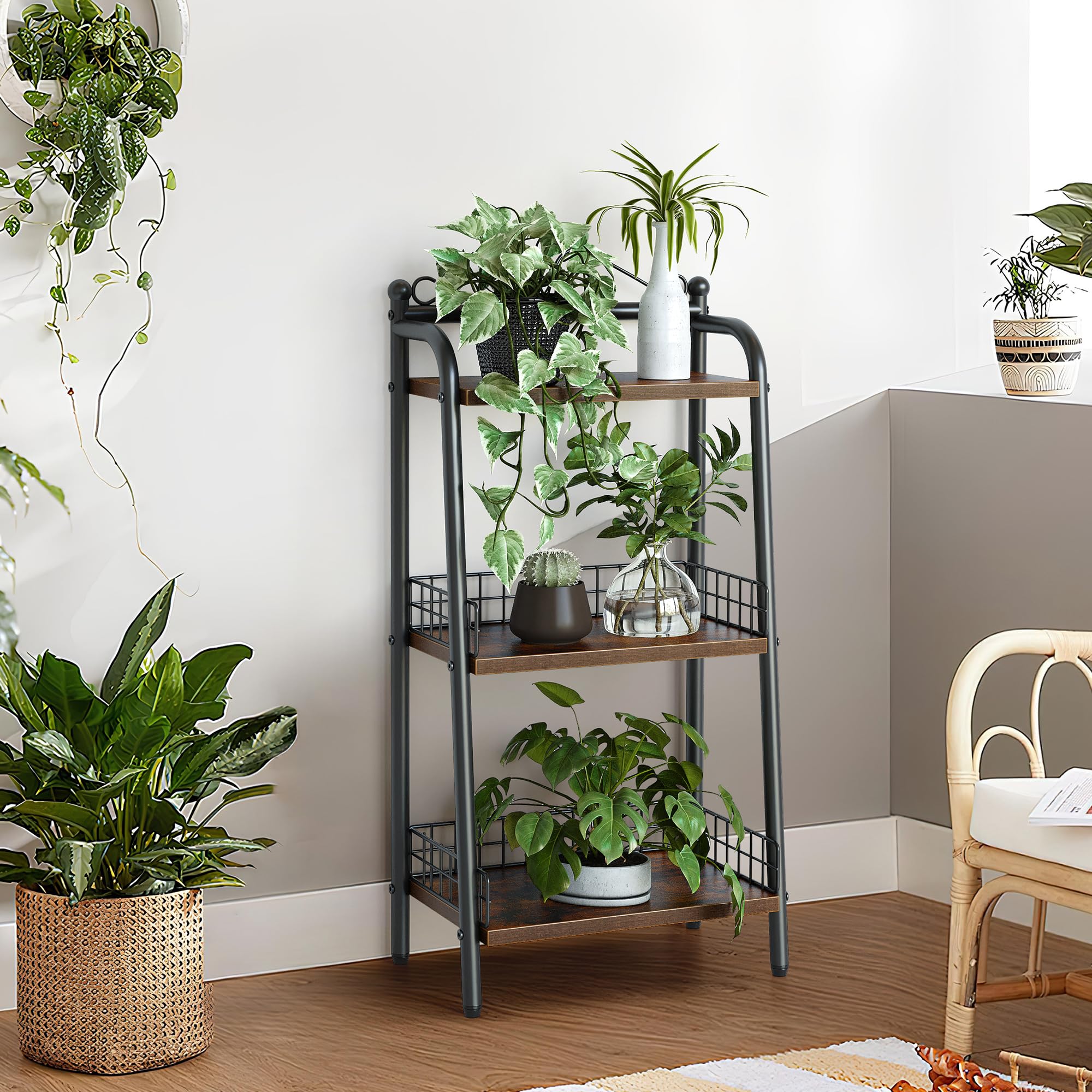 GARVEE 3-Tier Bathroom Ladder Shelf - Freestanding Storage Organizer for Small Spaces - Perfect for Bathroom, Living Room, Balcony & Kitchen - Space-Saving Home Decor Solution