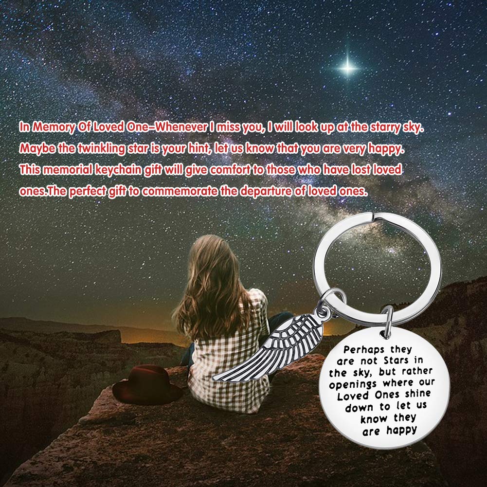 Memorial Keychain - Sympathy Gift for Loss, Remembrance Keepsake - 'Perhaps They Are Not Stars in The Sky' - In Memory of Loved Ones | Perfect for Funerals, Memorial Services & Comforting Grieving Friends