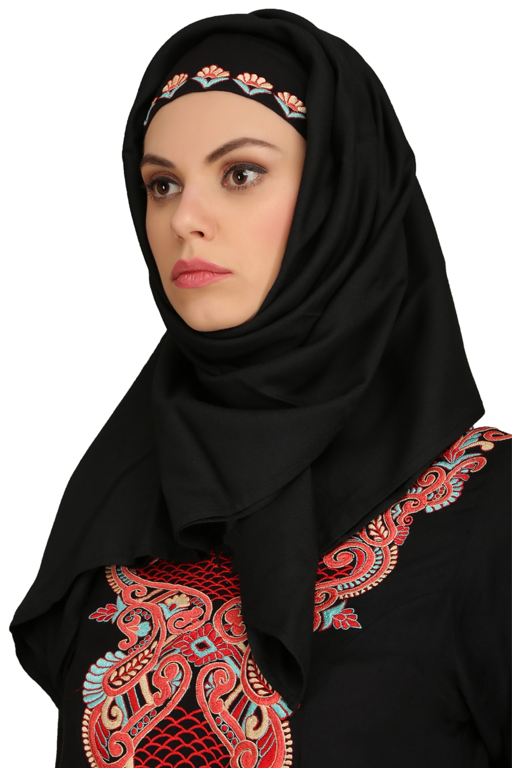 Jalilah Black Rayon Hijab - Soft & Breathable Muslim Headscarf for Women - Perfect for Daily Wear, Prayer, and Special Occasions
