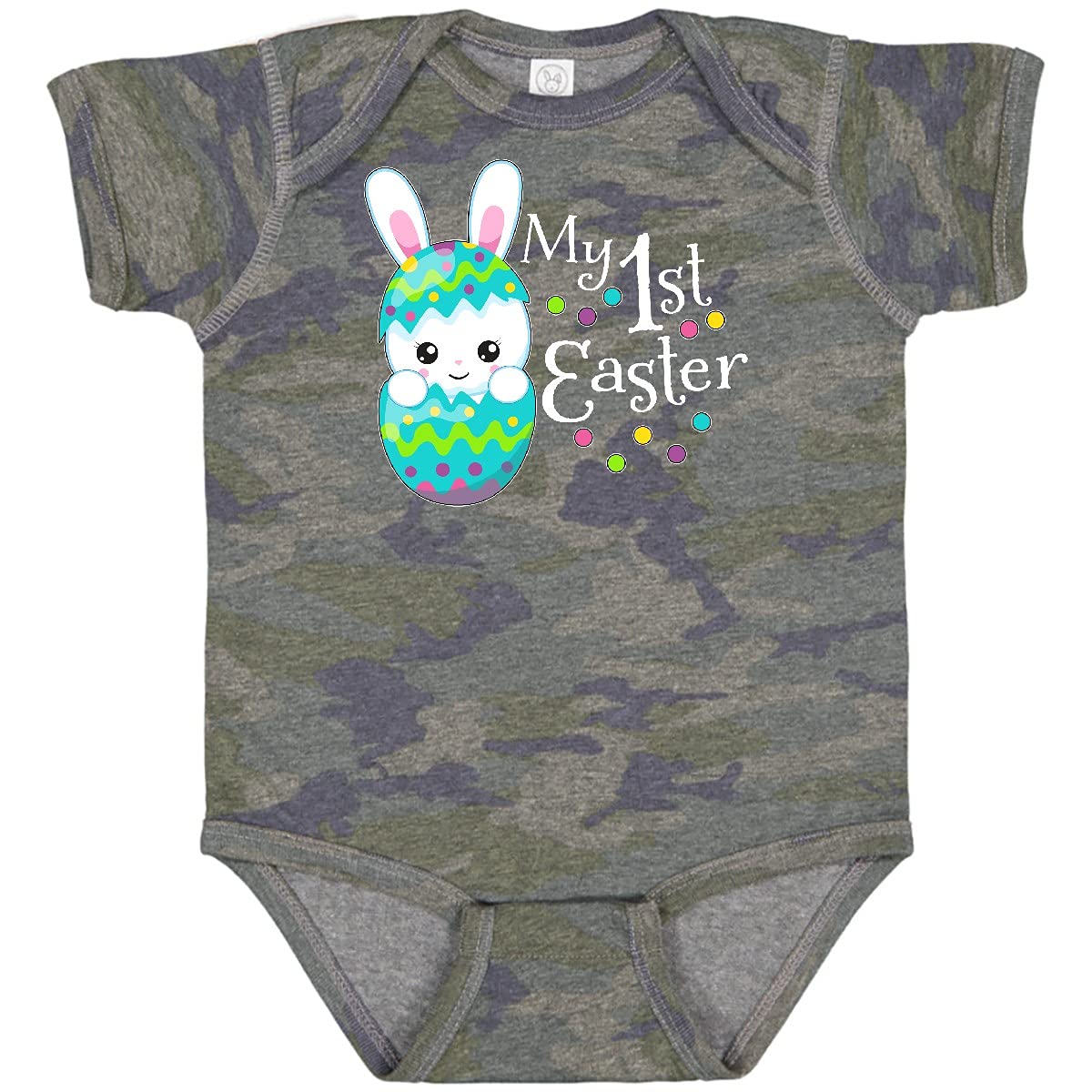 Inktastic My First Easter - Bunny in an Egg Baby Bodysuit | Cute Easter Outfit for Newborns & Infants | Perfect for Easter Photos, Family Gatherings & Holiday Celebrations