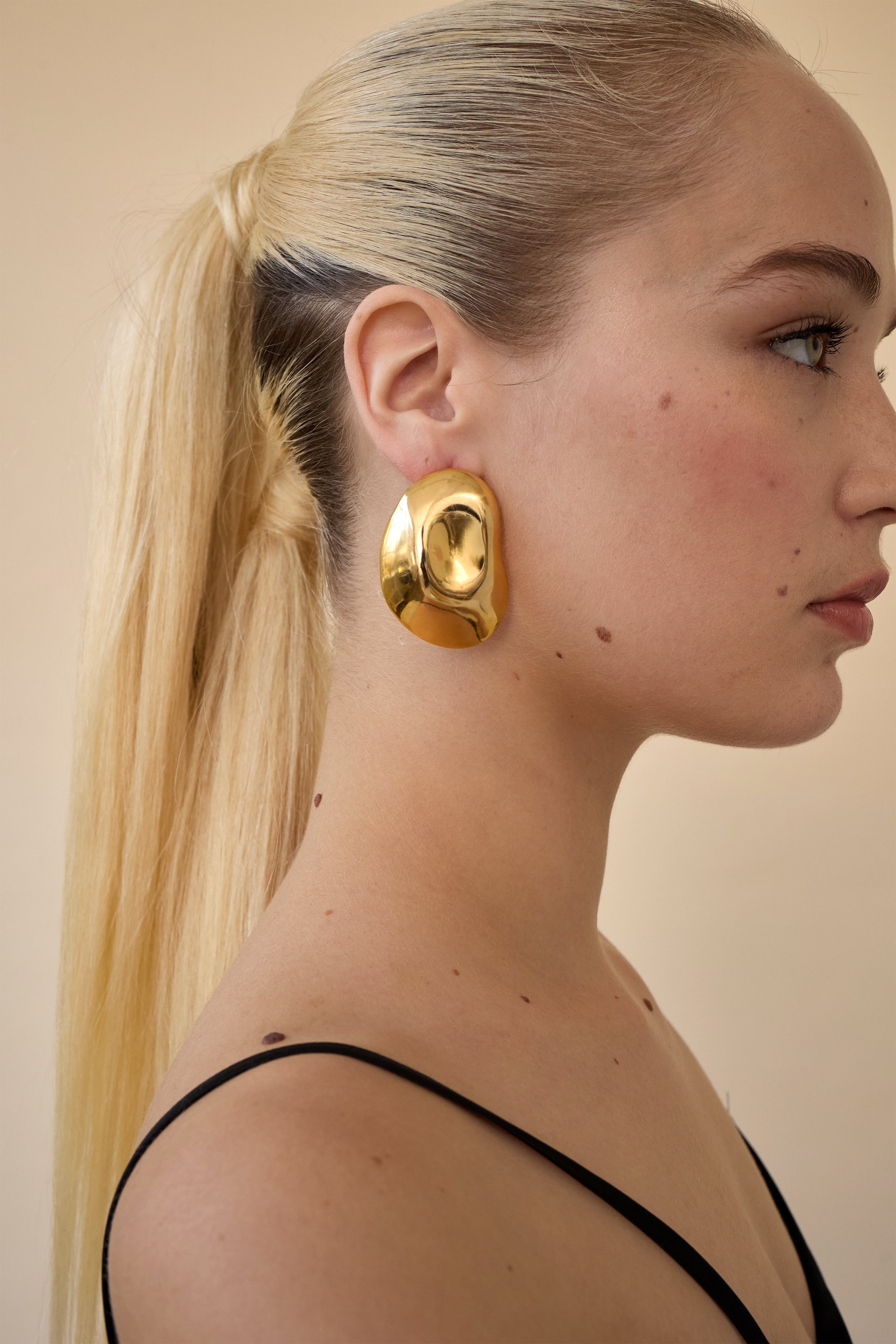 Zoe Button Earrings for Women - Stylish Gold-Plated Fashion Jewelry - Perfect for Parties, Weddings & Everyday Wear