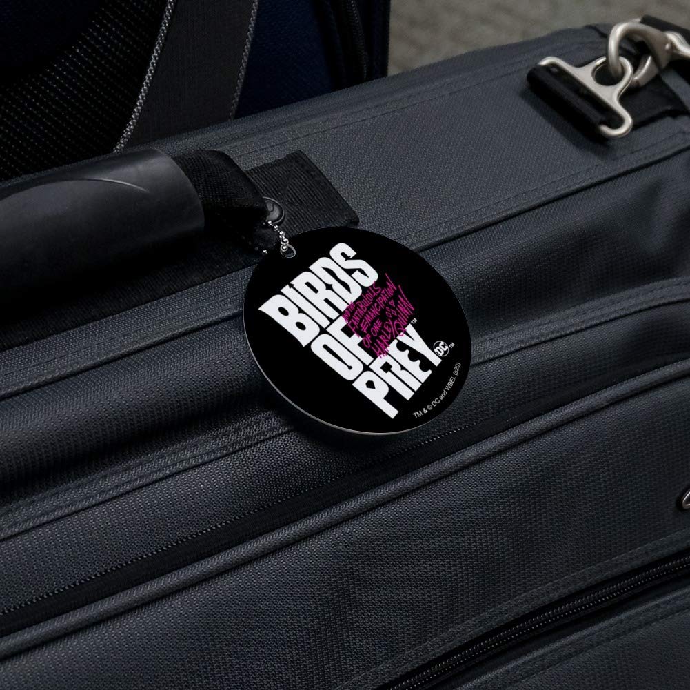 Birds of Prey Movie Logo Round Luggage ID Tag - Durable Suitcase & Carry-On Baggage Identifier - Perfect for Travel, Business Trips & Vacation Identification