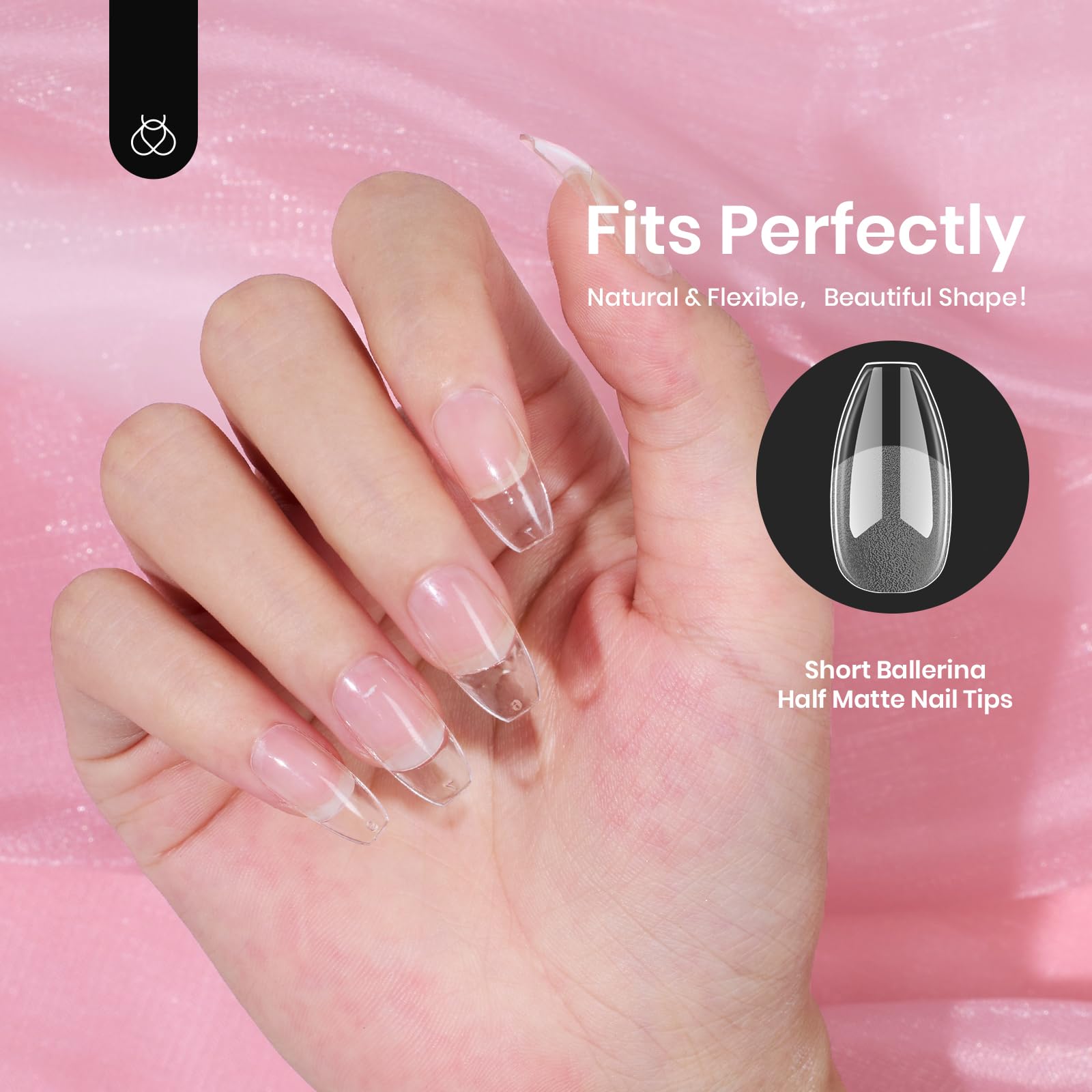 Beetles Gel Coffin Nail Tips 504Pcs - DIY Press On Nails for Salon & Home Use
