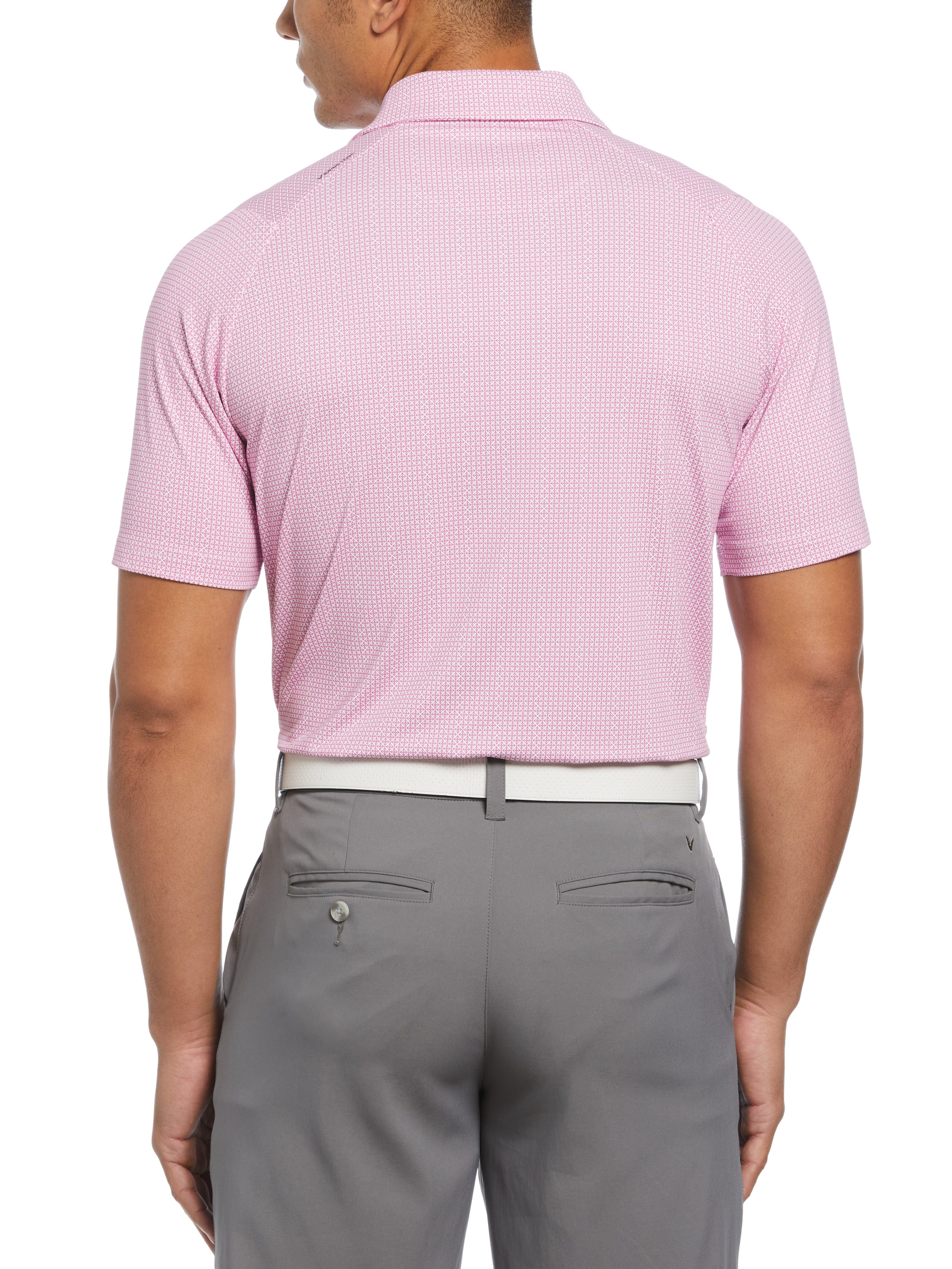 Big & Tall Chevron Foulard Print Golf Polo Shirt for Men - Comfortable Performance Wear for Golf, Business Casual & Outdoor Activities