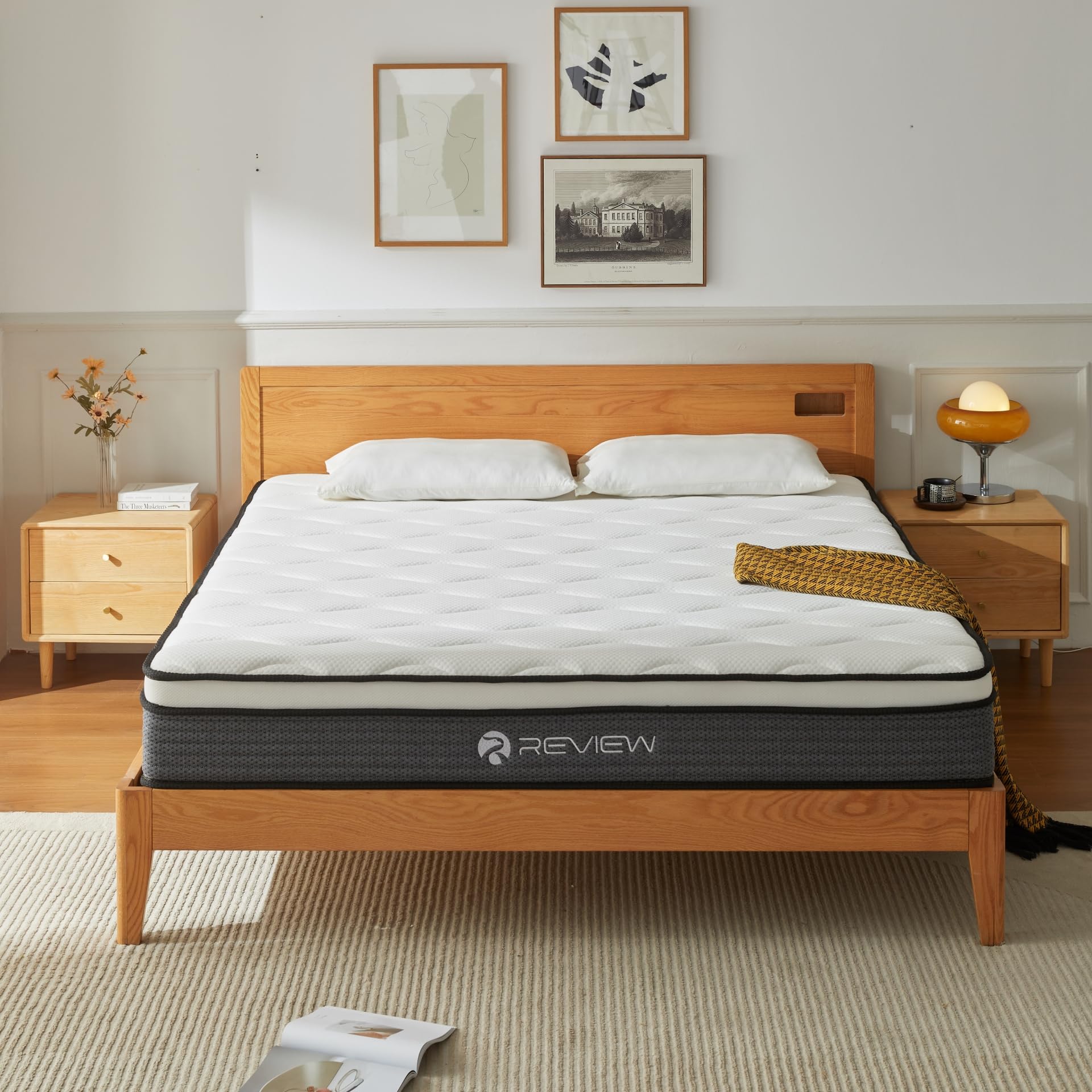 12 Inch King Size Memory Foam Hybrid Mattress in a Box - Individually Wrapped Pocket Springs for Motion Isolation & Silent Sleep - Pressure Relief & Plush Firmness - Perfect for Master Bedrooms, Guest Rooms & Luxury Hotels