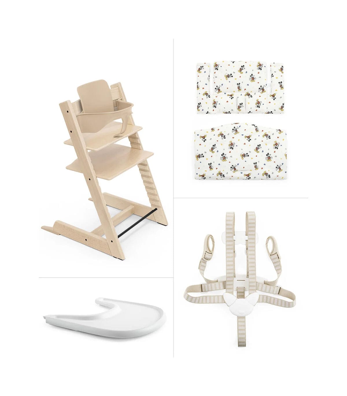 Stokke Tripp Trapp Complete High Chair with Baby Tray - Adjustable Wooden Highchair for Toddlers & Kids - Perfect for Dining, Feeding & Learning at Home