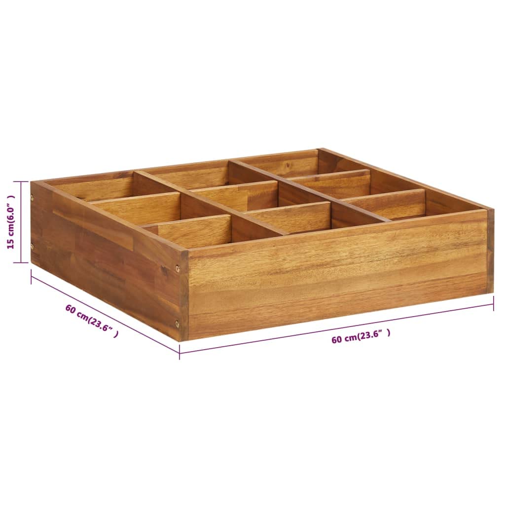 Premium CHARMMA Acacia Wood Herb Garden Raised Bed Planter Box - 23.6