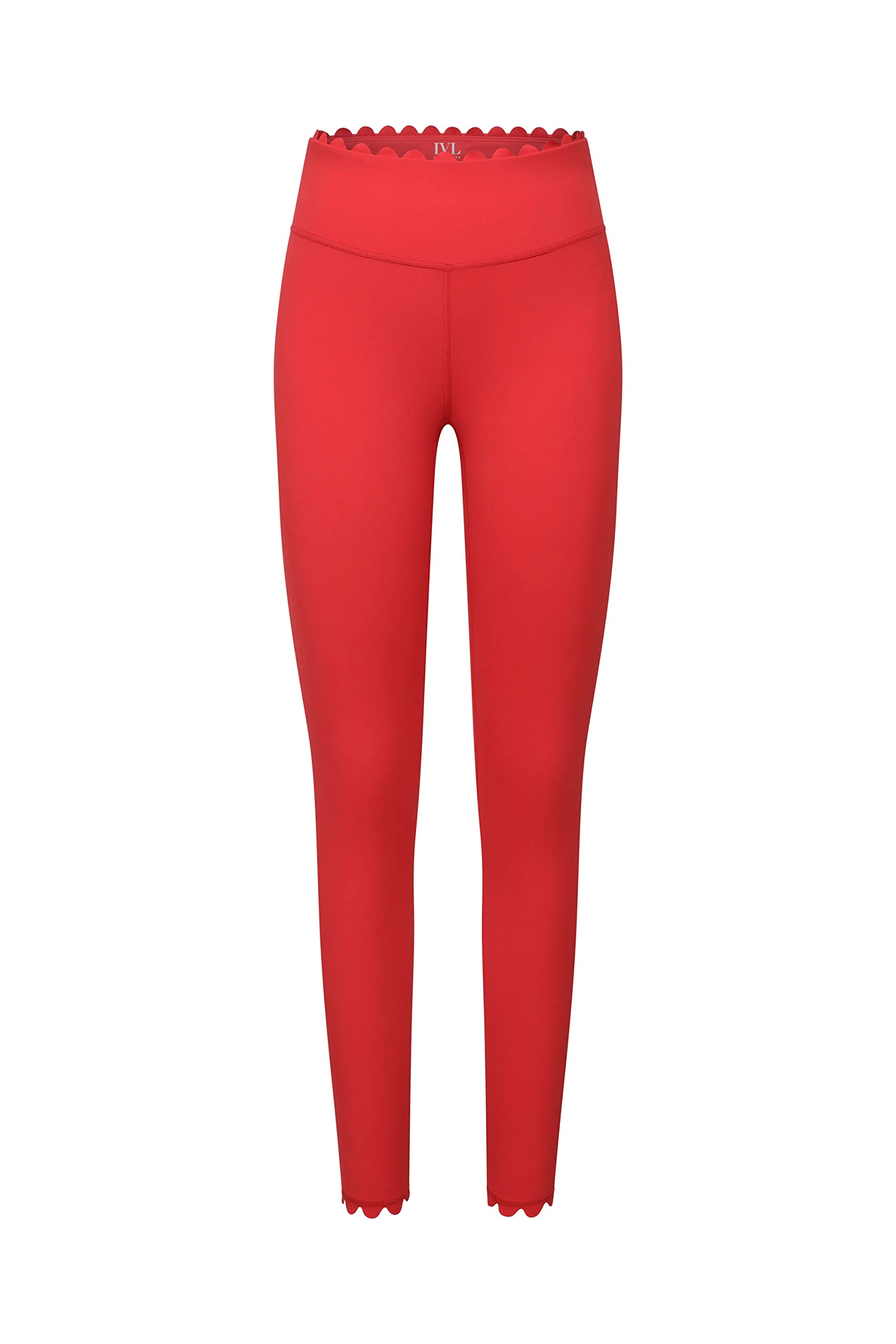 IVL Collective Scallop Active Leggings - Pink Bittersweet Color | Low to Medium Impact Workout Leggings for Yoga, Pilates & Gym | Women's Fitness Apparel