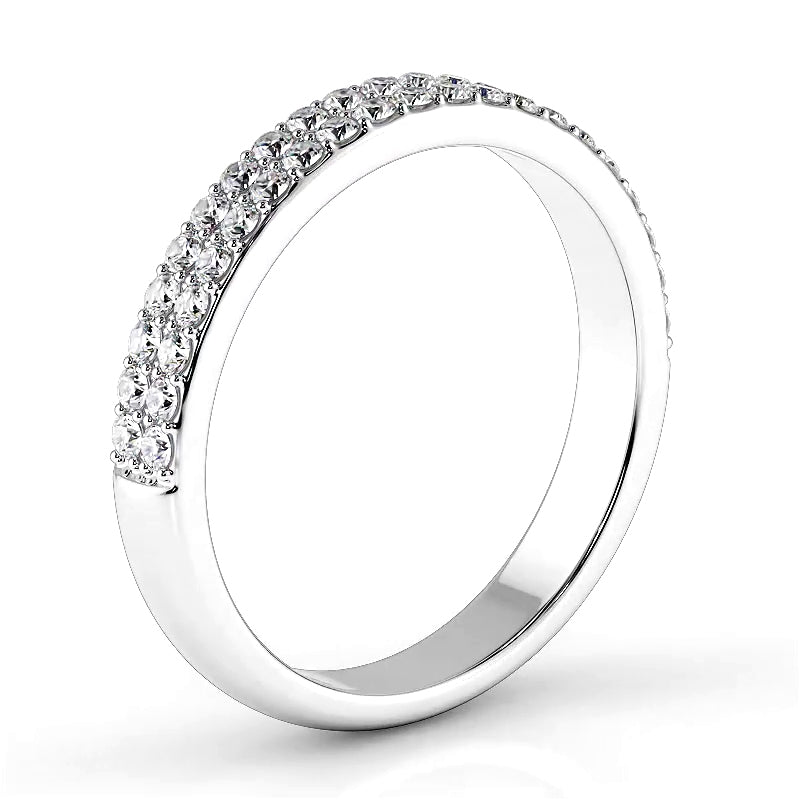 0.42 Carat Round Diamond Double Row Wedding Band - Elegant Bridal Ring for Women, Perfect for Engagement, Anniversary & Special Occasions