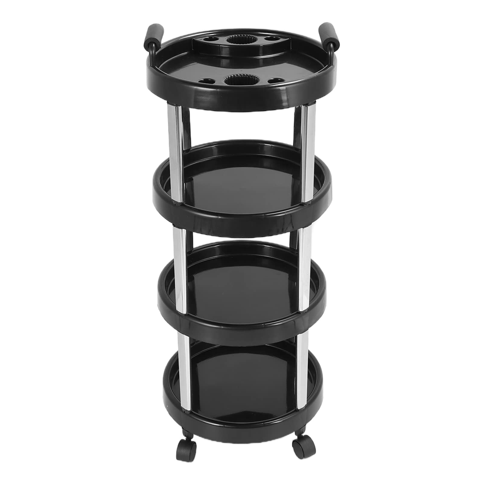 4-Layer Stainless Steel Salon Trolley Cart - Universal Rolling Hairdressing Storage Cart with Wheels for Salon Tools & Equipment | Perfect for Hair Stylists, Beauty Salons & Mobile Hairdressers