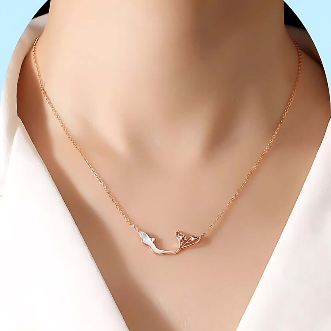 Love Dolphin Pendant Necklace - Sterling Silver Ocean Jewelry Gift for Women | Perfect for Beach Vacations, Birthday Presents & Marine Life Lovers