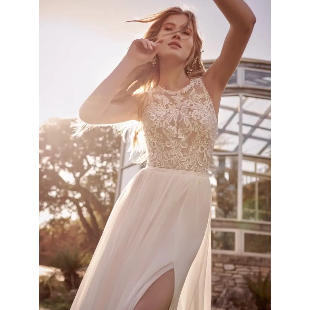 Tasha by Rebecca Ingram Wedding Dress | Elegant A-Line Lace Gown for Brides | Perfect for Church, Beach & Destination Weddings
