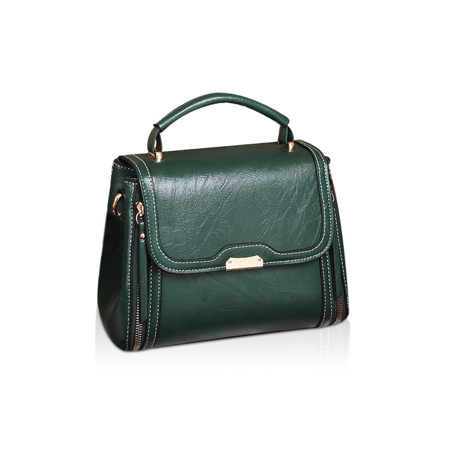 NICOLE & DORIS Women's Vintage PU Leather Crossbody Bag - Small Shoulder Handbag with Top Handle & Credit Card Zipper Pocket | Perfect for Daily Use, Travel, and Shopping