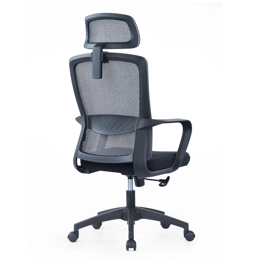 MILOS II Black Mesh Office Chair - Ergonomic High Back Executive Chair with Adjustable Lumbar Support for Home & Office Workspace Comfort