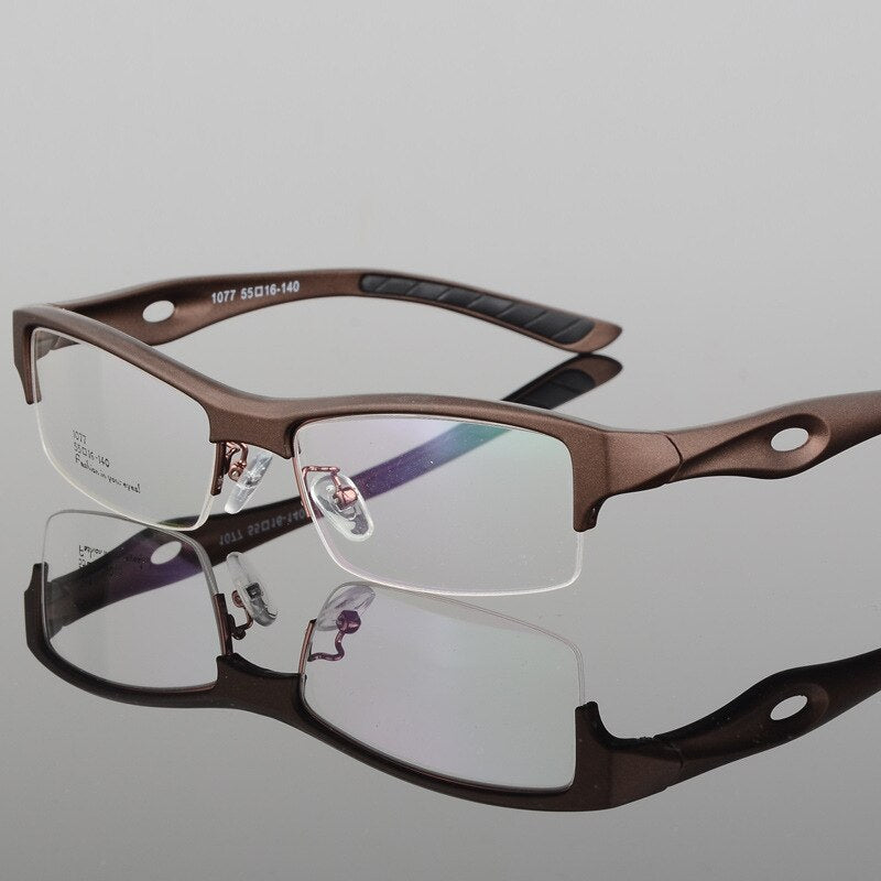 Bclear TR90 Half Frame Square Sports Eyeglasses for Men - Lightweight, Durable & Comfortable - Perfect for Running, Cycling & Outdoor Activities