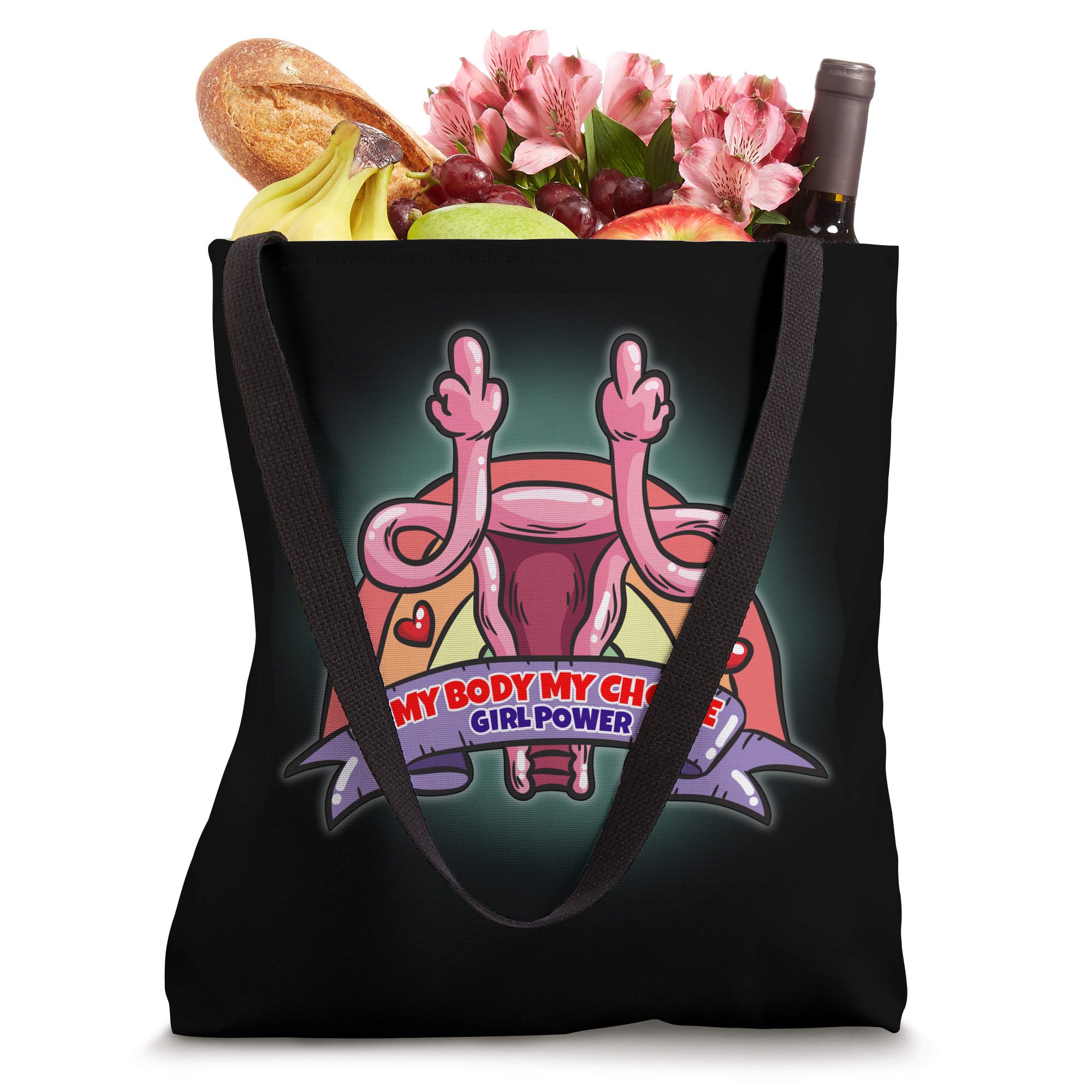 My Body My Choice - Feminist Abortion Rights Tote Bag for Women's March & Protest Accessories | Pro-Choice Reusable Shopping Bag for Activism & Daily Use