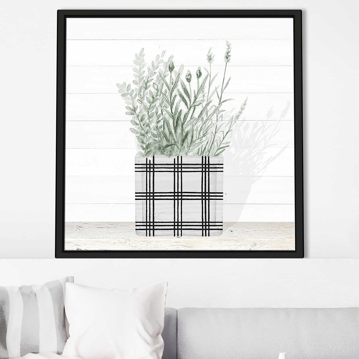 Lavender in Modern Pot II - Floating Canvas Wall Art Print - Perfect for Home Decor, Living Room, Bedroom & Office