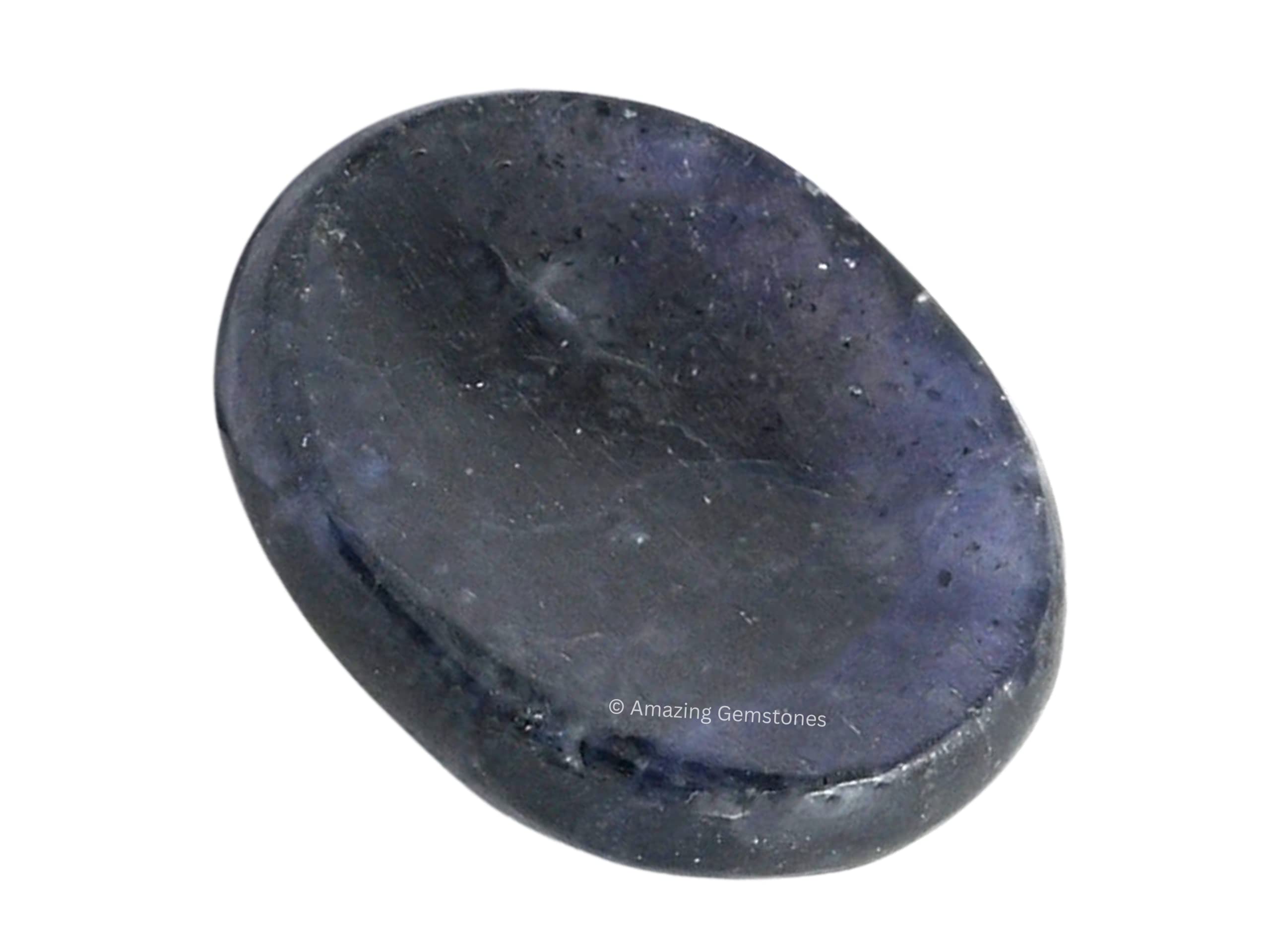 Natural Iolite Worry Stone - Healing Crystal for Stress Relief & Anxiety - Smooth Meditation Stone for Calming & Relaxation - Perfect Gift for Women & Men (Birthday, Stocking Stuffer) - Use for Meditation, Yoga, Office Stress Relief & Mindfulness Practice