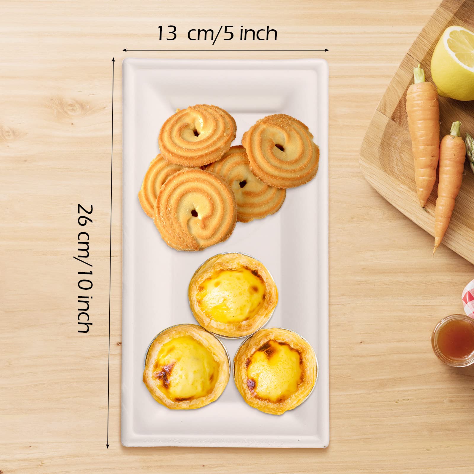 Eco-Friendly Sugarcane Plates - 200pcs Heavy Duty Disposable Platters for Parties, Picnics & Events