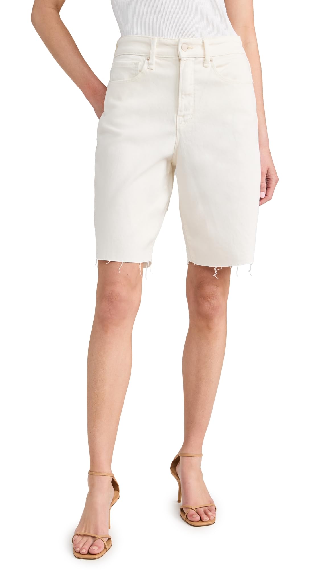 Good American Women's Good 90's Bermuda Shorts - High Waisted Denim Shorts for Summer | Casual Wear, Beach Outfits & Street Style Fashion
