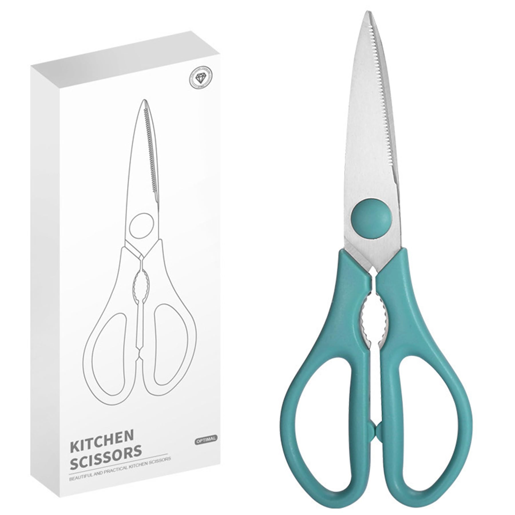 **Heavy Duty Kitchen Shears - Stainless Steel Sharp Cooking Scissors for Poultry, Chicken, Turkey & BBQ - Dishwasher Safe Utility Shears for Kitchen, Home Essentials - Perfect for Cutting Meat, Herbs & Food Prep**