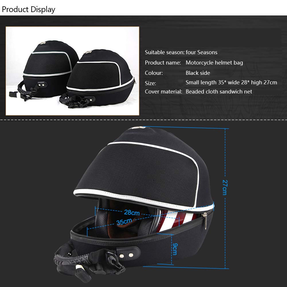 Waterproof Motorcycle Helmet Backpack - High Capacity Riding Gear Storage Bag for Travel, Training & Racing | Durable Multi-Functional Tool Carrier (Black) | Perfect for Commuting, Track Days & Motorcycle Road Trips