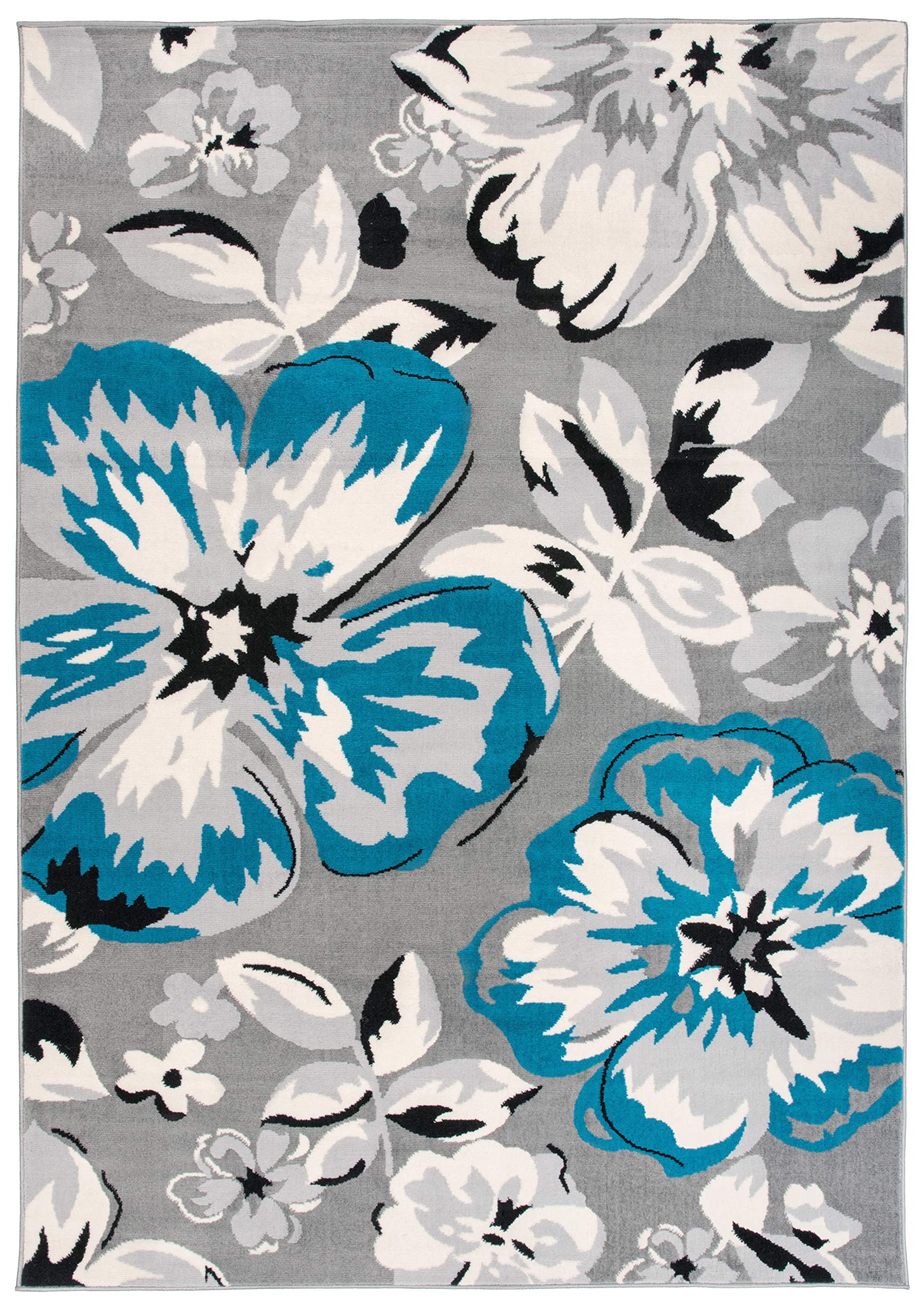 Modern Floral Design Non-Shedding Area Rug 6'6