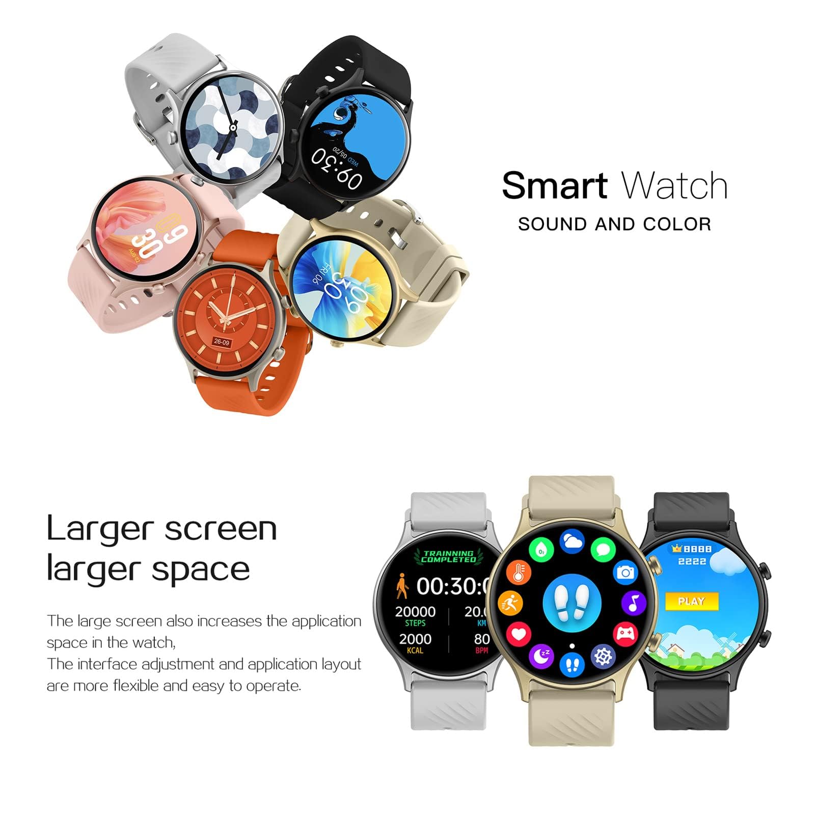 Smart Watch for Android iOS Phones - Answer/Make Calls, Message Notifications, 123 Sport Modes Fitness Tracker, Heart Rate Monitor, Pedometer, Custom Dial for Men & Women - Perfect for Workouts, Running & Daily Use