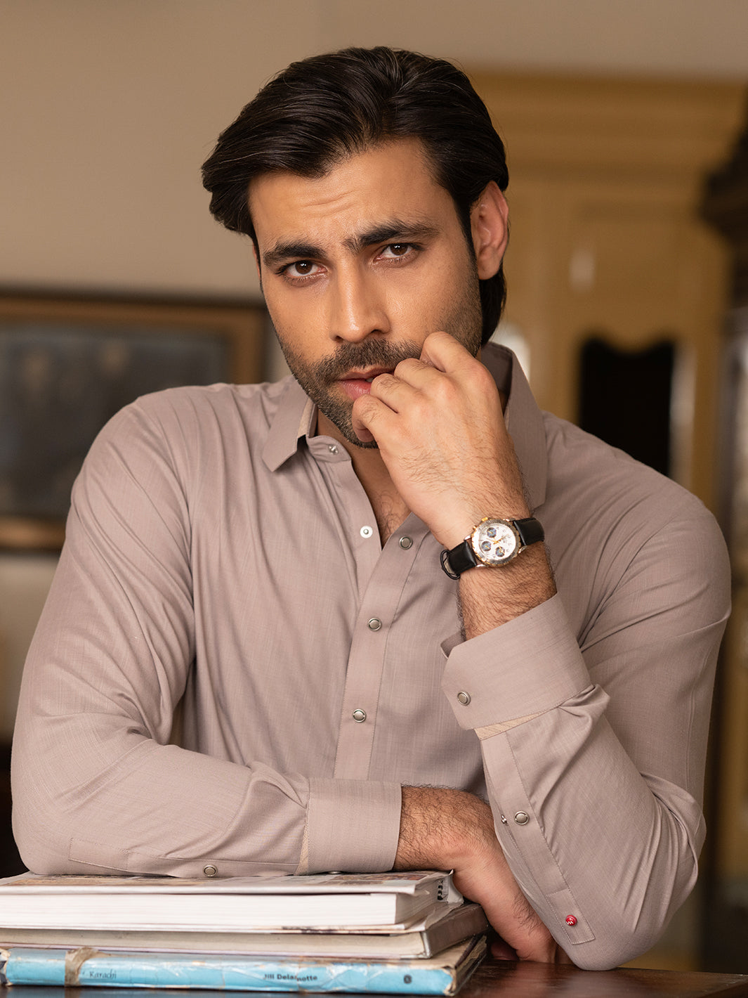 Stylish Light Brown Shalwar Kameez for Men - Premium Pakistani Traditional Outfit by Almirah - Perfect for Weddings, Eid & Cultural Events
