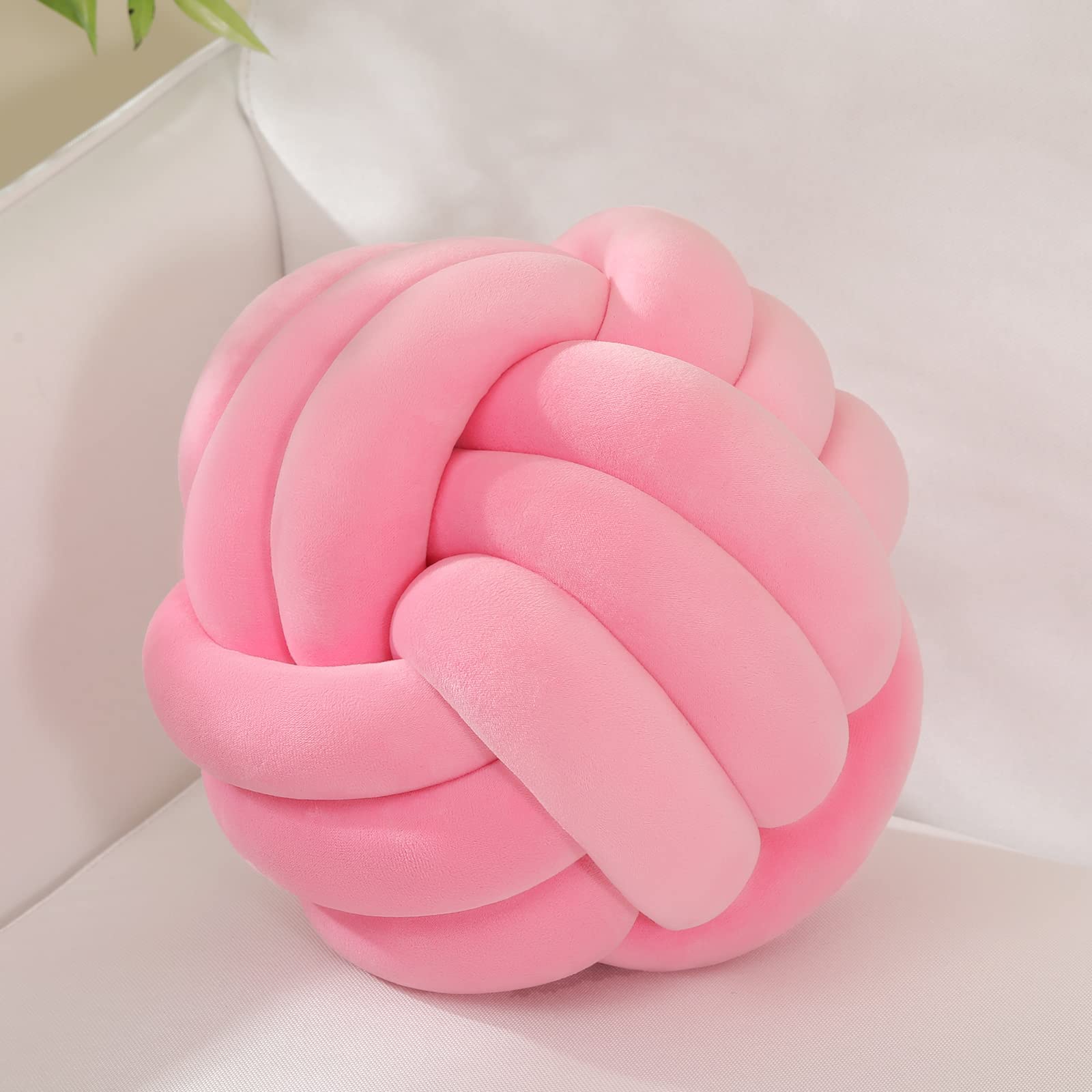 Soft Round Knot Pillow Ball - Handmade Plush Throw Cushion for Home Decor & Kids Play | Cozy Living Room, Nursery & Bedroom Accent