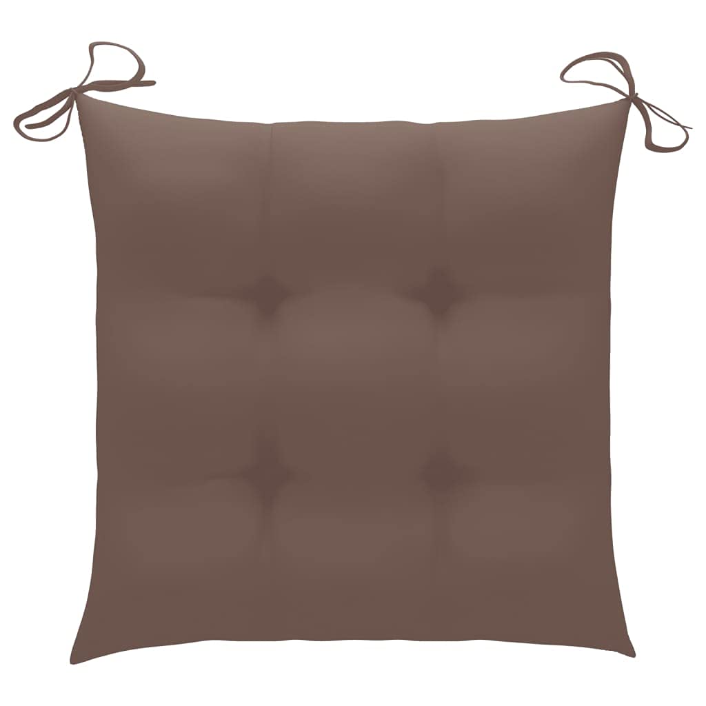 Non-Slip Square Chair Cushions 19.7x19.7 Inches - 6 Pack Taupe Thick Replacement Seat Pads with Ties for Indoor/Outdoor Use - Perfect for Patio Swing Chairs, Garden Furniture & Dining Chairs