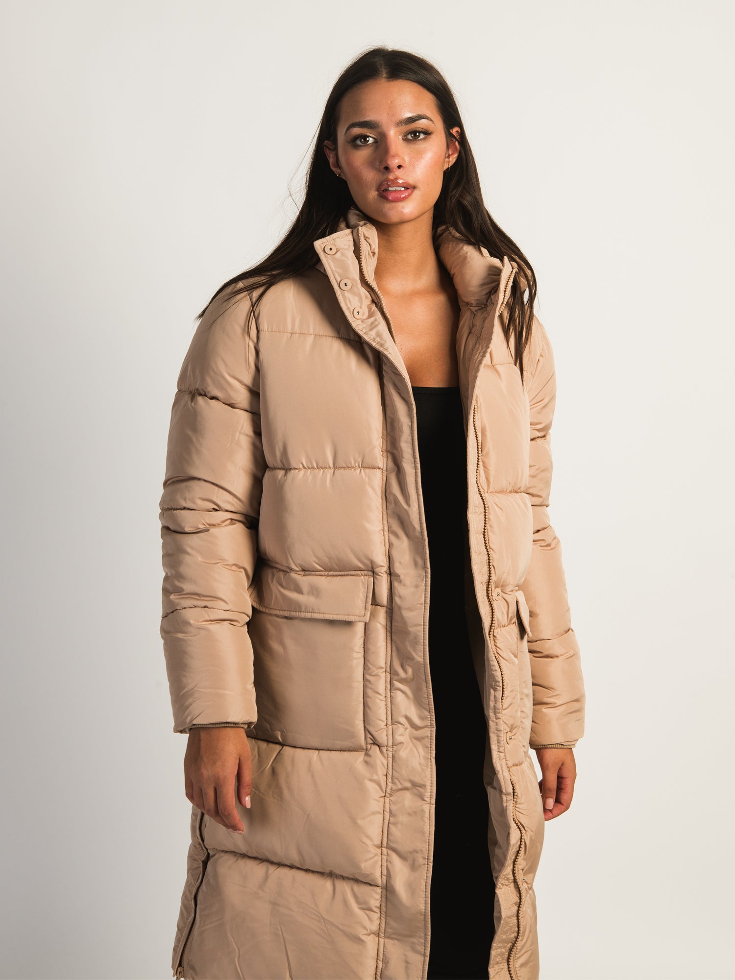 AZALEA WANG STASSI Long Hoodie Puff Jacket for Women - Winter Warm Oversized Coat with Hood | Perfect for Outdoor Activities, Streetwear Fashion & Casual Wear