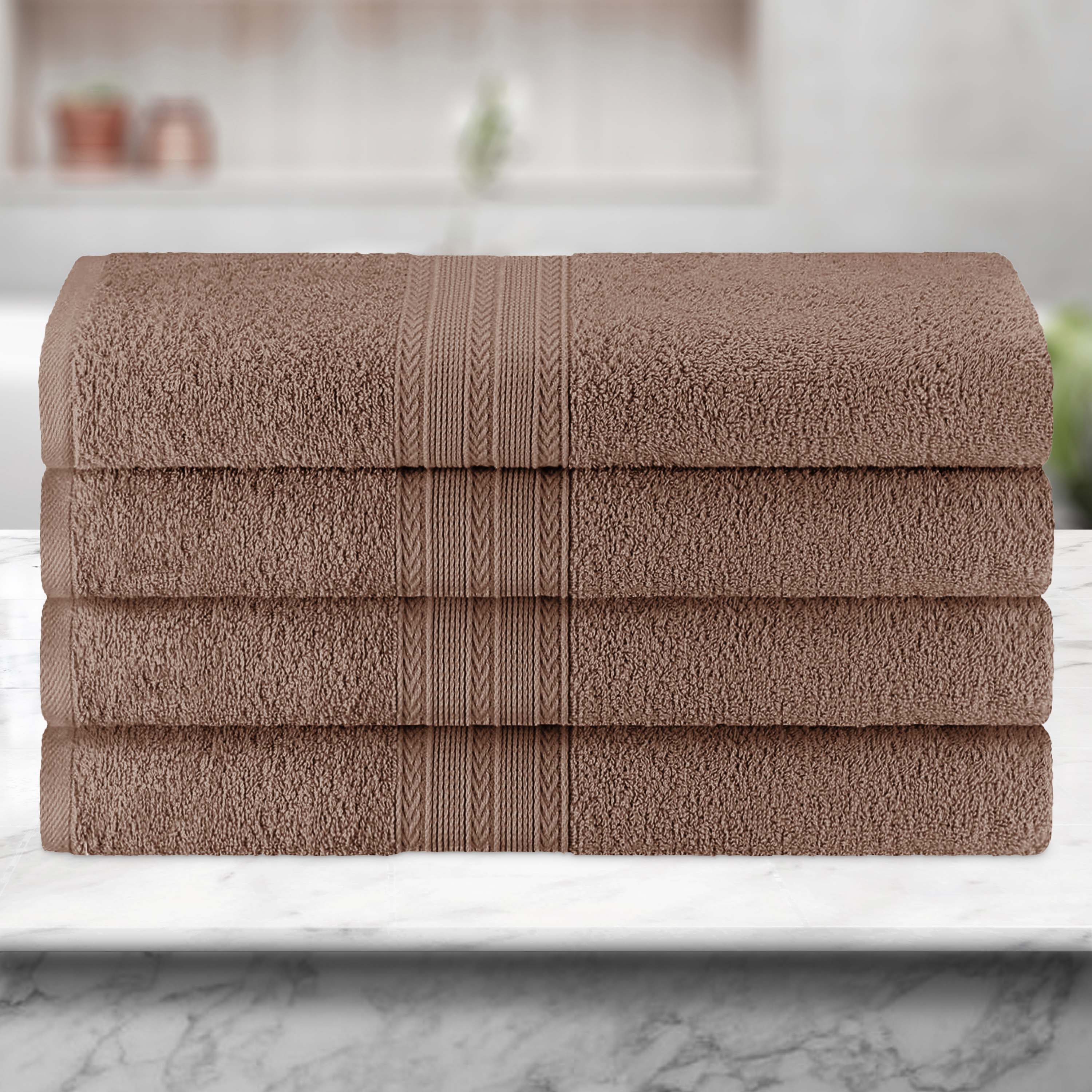 Premium 100% Cotton Eco-Friendly 4-Piece Bath Towel Set - Soft, Absorbent & Hypoallergenic - Perfect for Spa, Bathroom & Beach Use