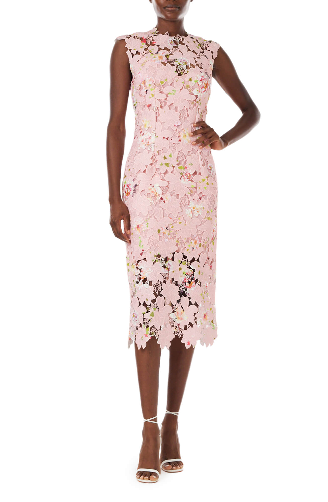 Elegant Printed Lace Day Dress for Women - Floral Summer Casual Dress with Short Sleeves - Perfect for Brunch, Garden Parties & Beach Vacations