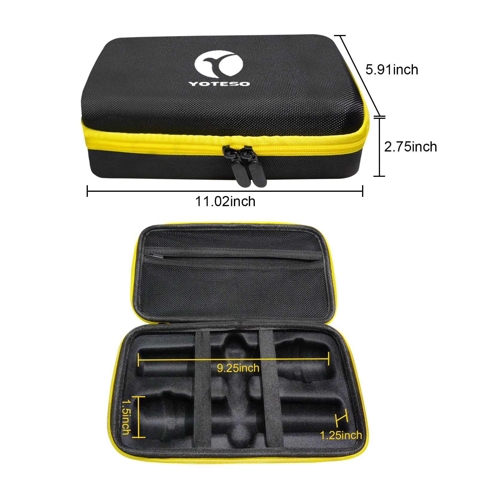 JBL Wireless Microphone Case - Travel Bag for Dual Handheld Mics, Receivers, Adapters & AA Batteries | Portable Storage for Karaoke, Singing & Live Performances | Durable Black Protective Box