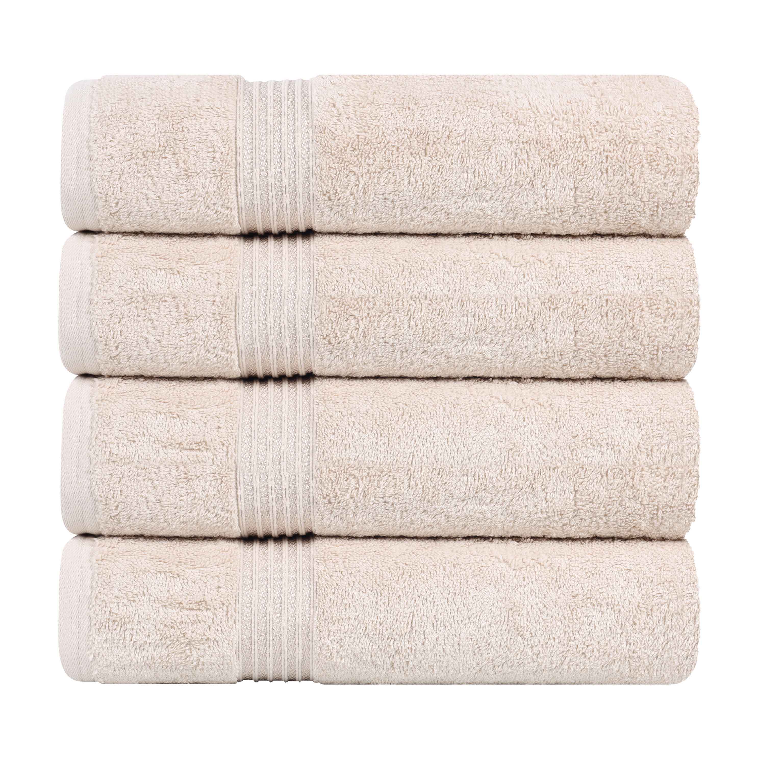 Premium Egyptian Cotton Bath Towel Set of 4 - Ultra Soft & Highly Absorbent Luxury Towels for Spa, Bathroom & Beach Use